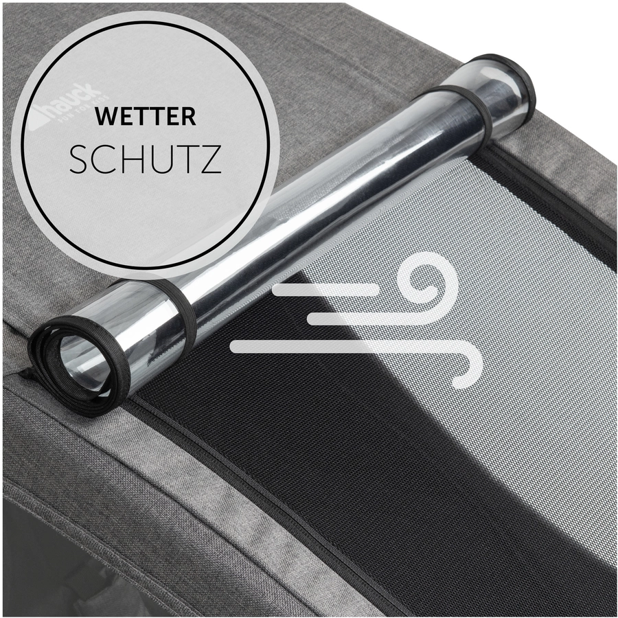 hauck 2in1 Fahrradanhänger und Buggy Dryk Duo Melange Grey