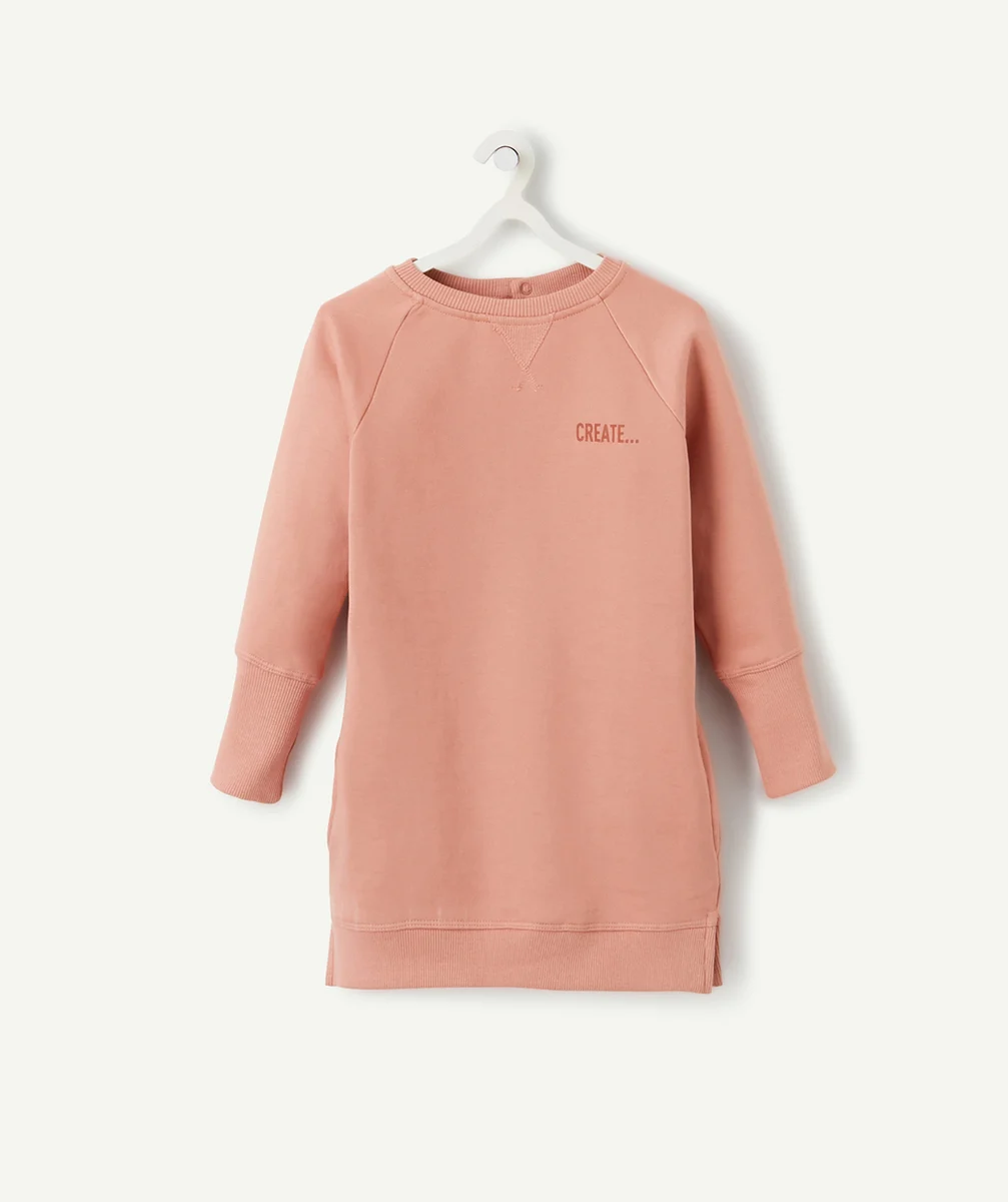 LA ROBE SWEAT VIEUX ROSE ÉVOLUTIVE EN COTON PIMA