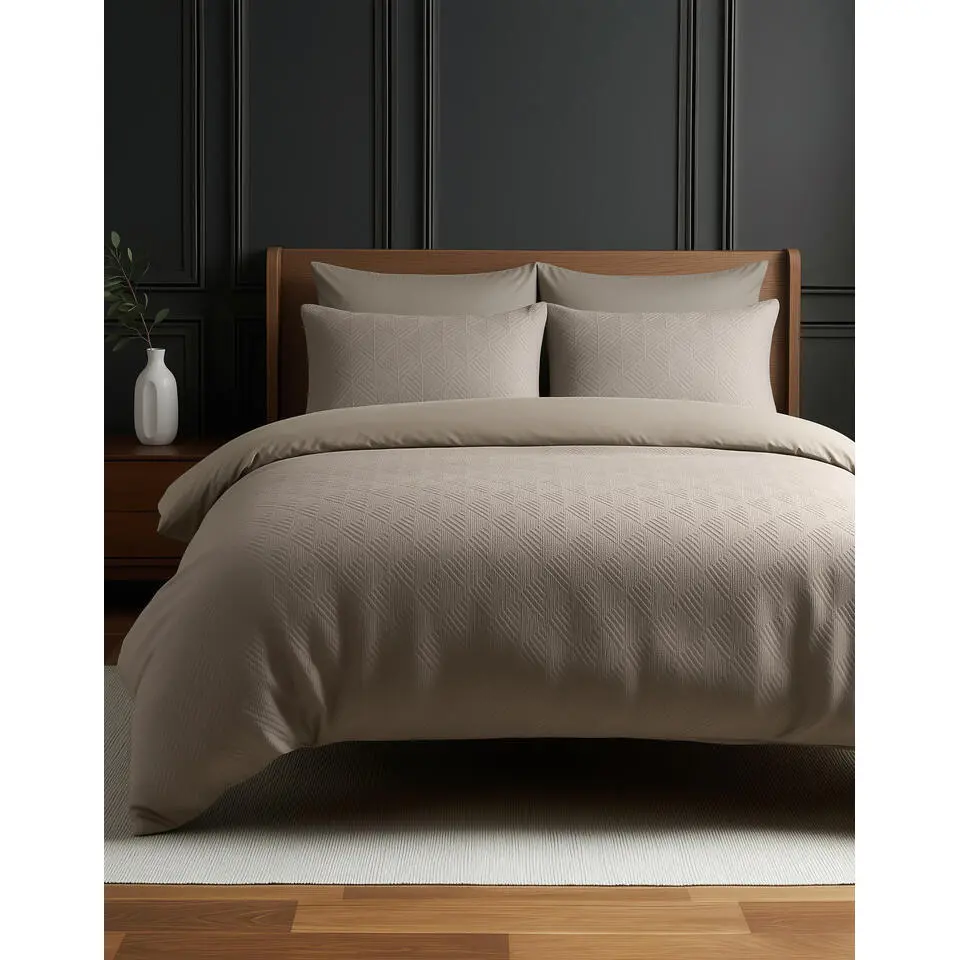 Dekbedovertrek Milano 140x200 – Fluweelzacht Uni Design – Taupe