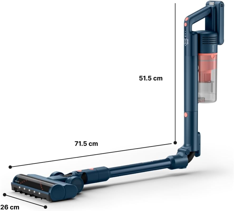 Philips SpeedPro Max Kabelloser Staubsauger 5000 Series Flex, Leistungsstarke Saugkraft, 60 Min. Laufzeit, Düse mit LED-Beleuchtung, Tierhaar-Düse, Fugendüse & Kombi-Zubehör, inkl. Display (XC5243/10)