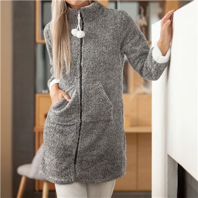 Veste d'intérieur chinée zippée femme