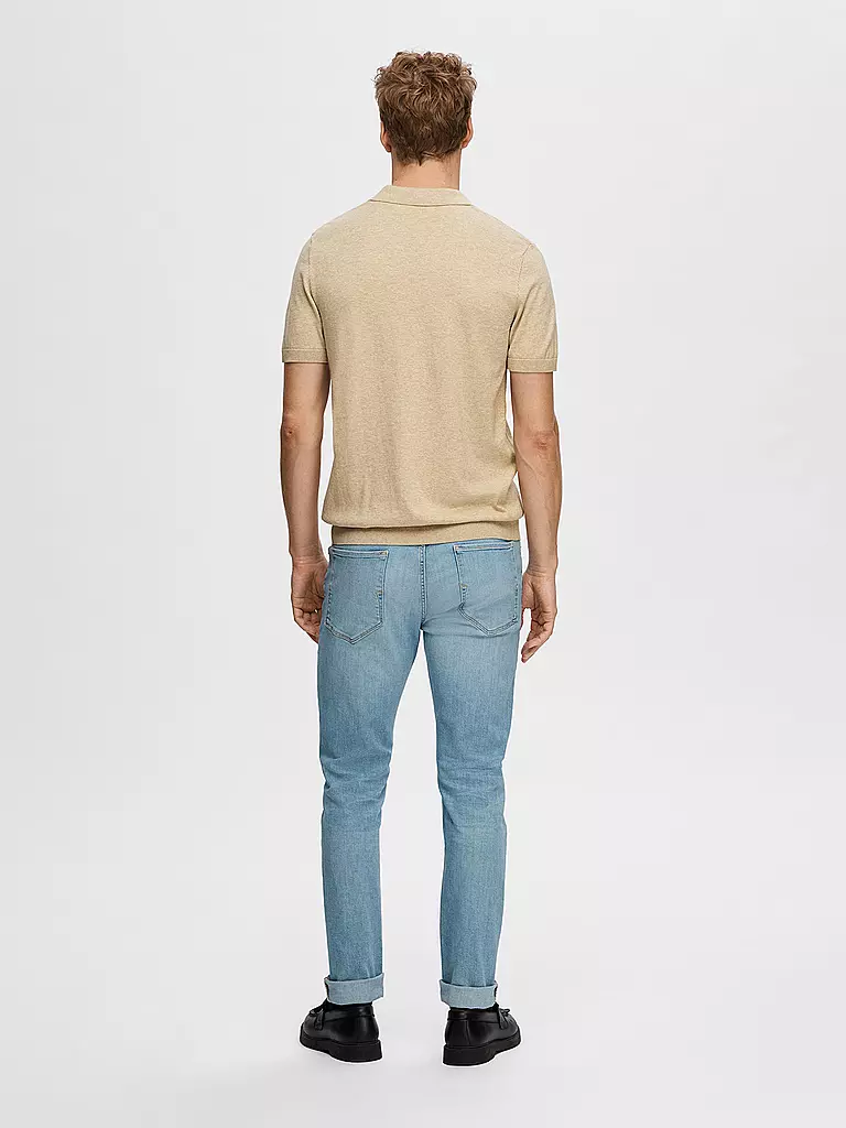 SELECTED Poloshirt SLHBERG beige
