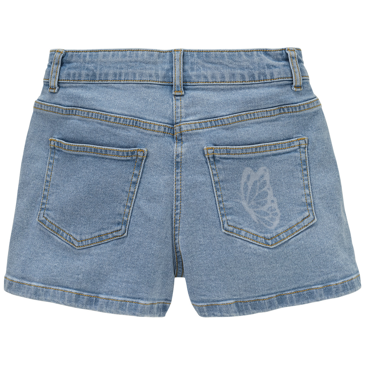 Beatwear Mädchen Jeans-Shorts mit Schmetterlingen hellblau