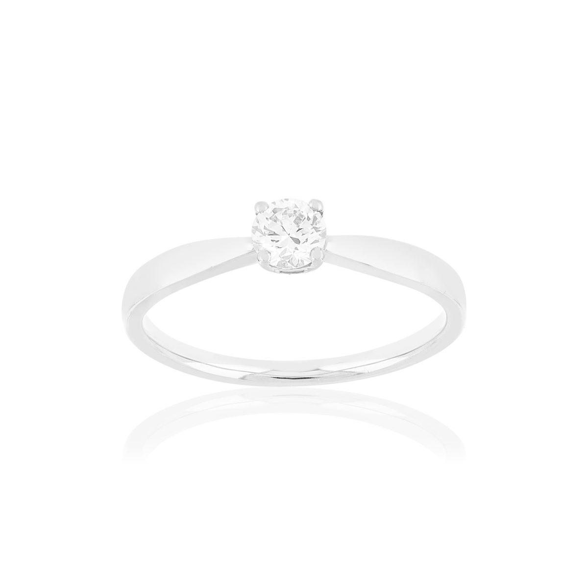 Solitaire or blanc 750 diamant 0.29 carat H/P1