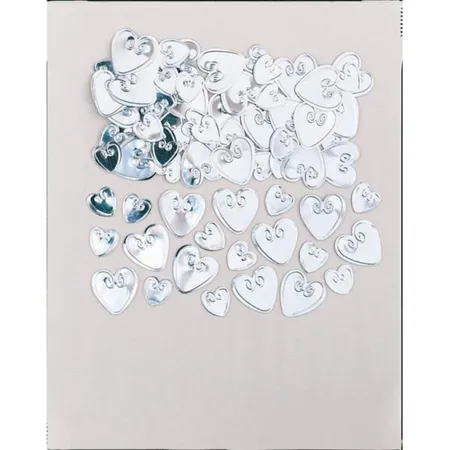 amscan Konfetti Loving Hearts silber