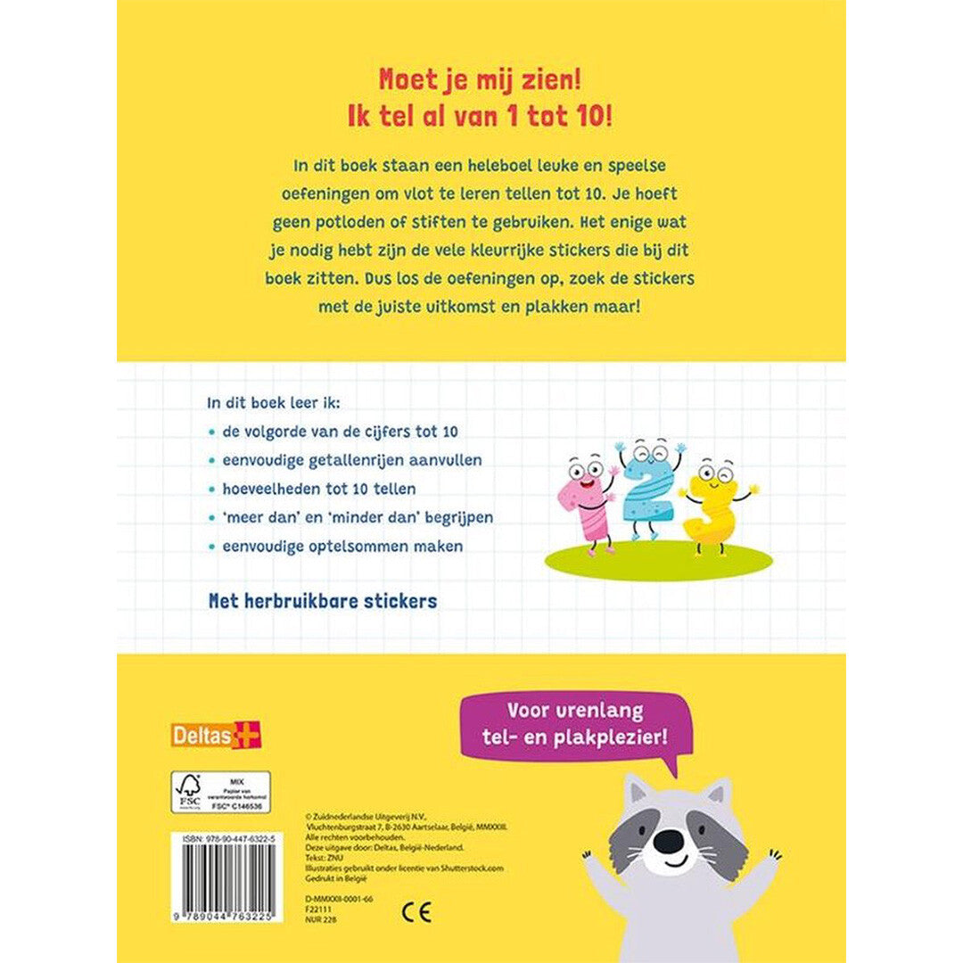 Uitgeverij deltas tellen van 1 tot 10 met stickers