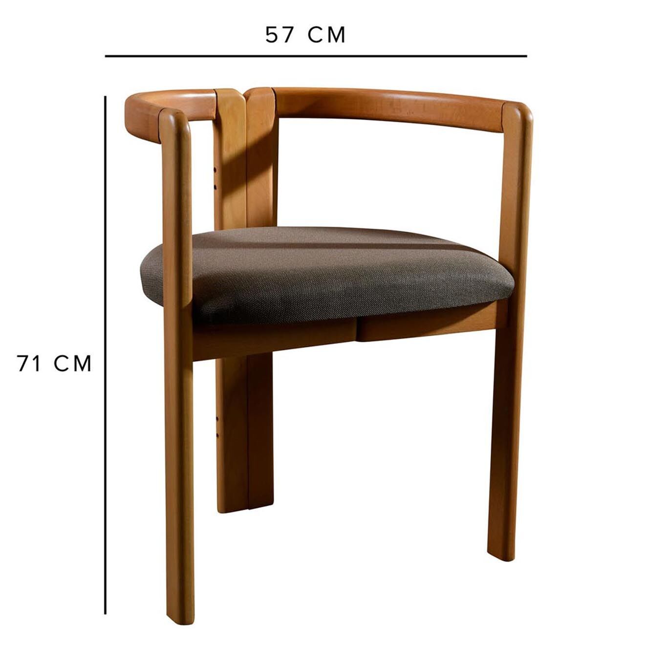 Wooden Art Chaise cery beige/marron - 47x71x57 cm