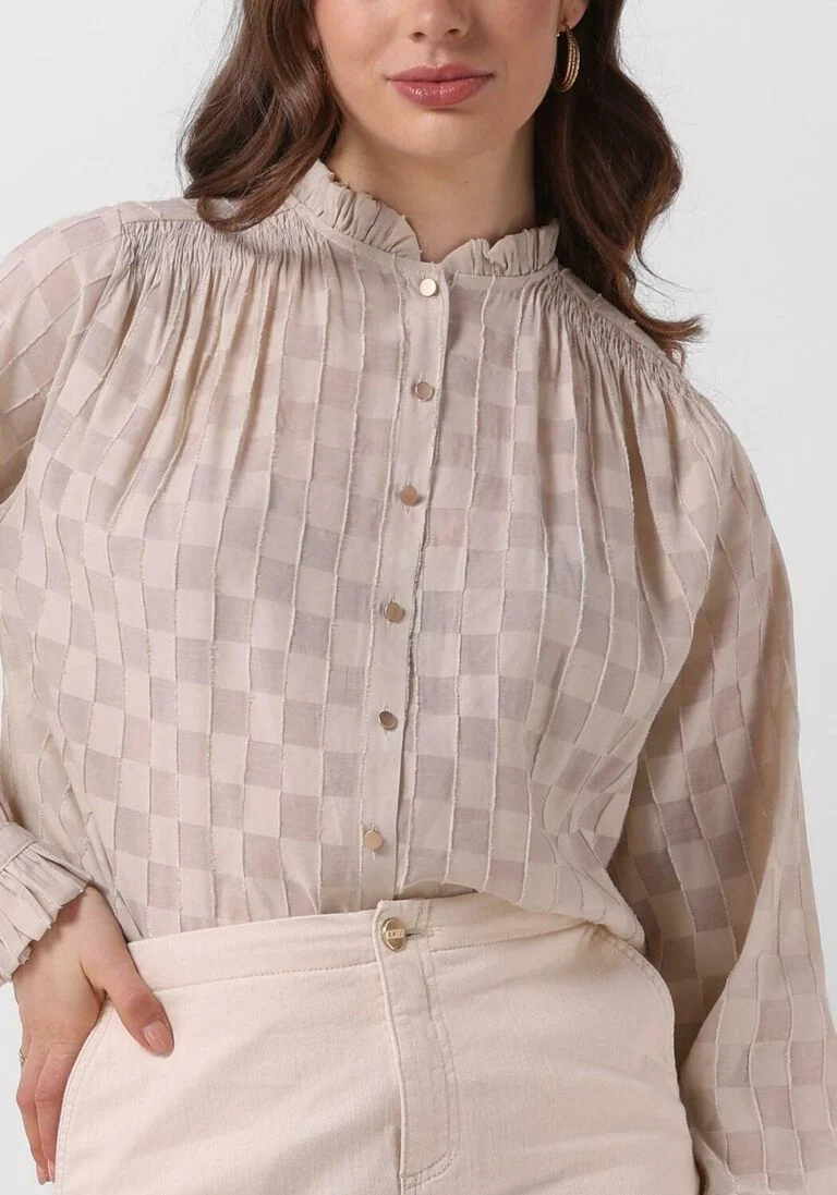 NUKUS zand nukus blouse jenna blouse check
