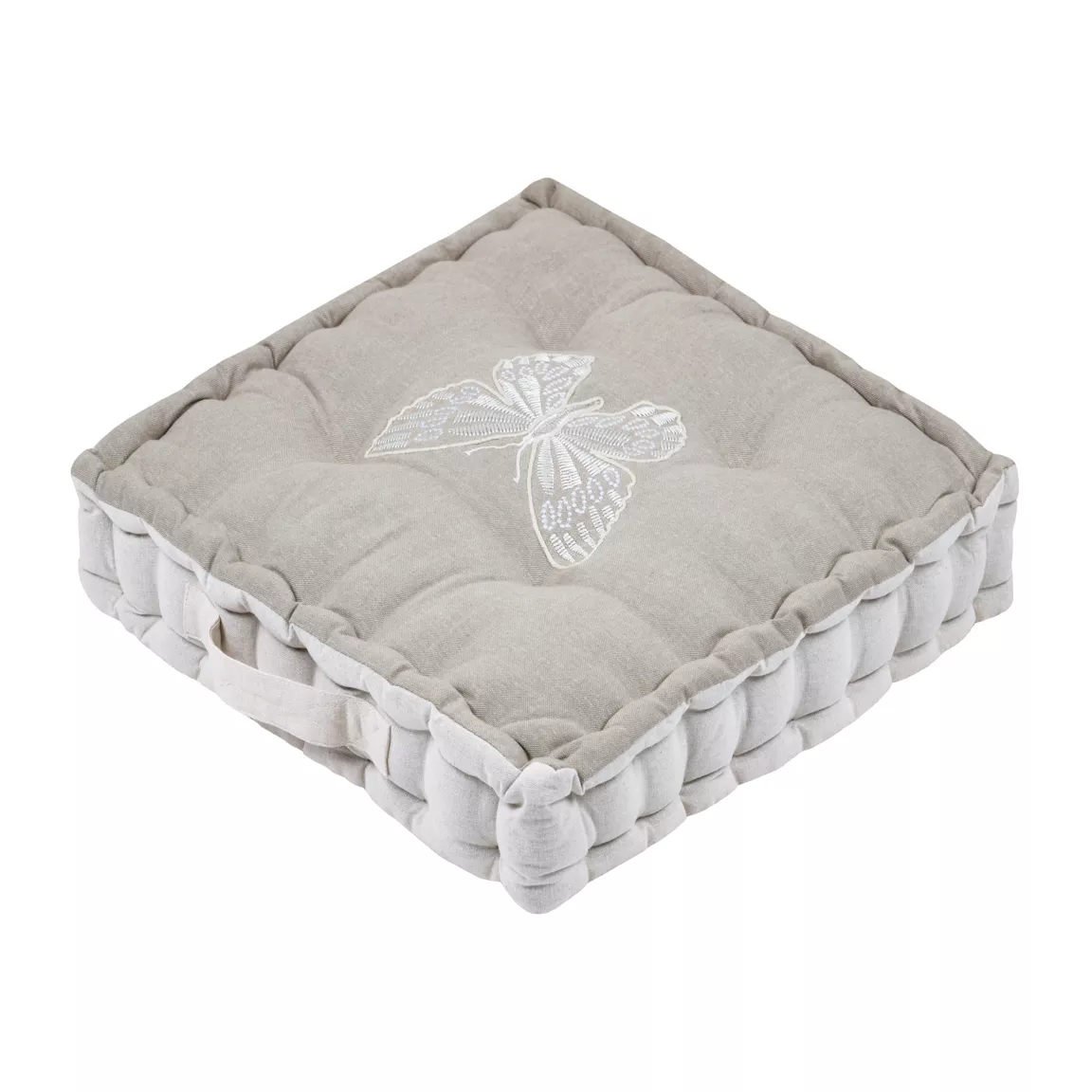 Coussin de sol carré coton (45 x 45 x 10 cm) Butine Beige
