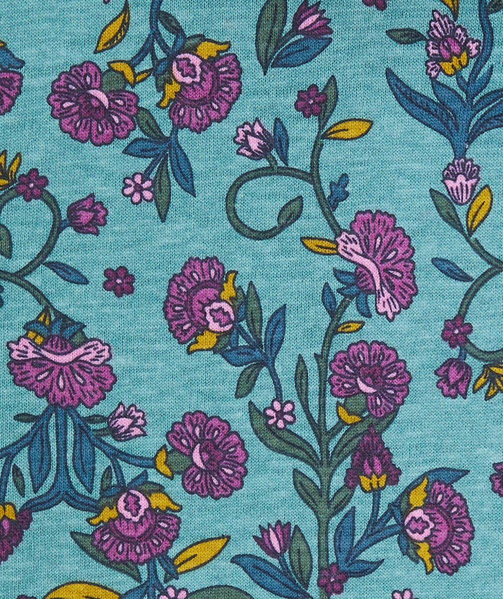 SOUS-PULL BÉBÉ FILLE EN COTON BIO BLEU IMPRIMÉ FLEURI