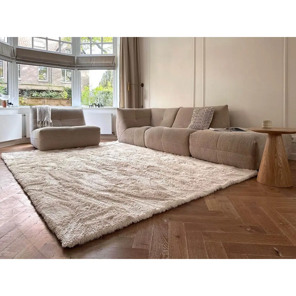 Interieur05 Hoogpolig vloerkleed Odelia beige/wit - 160 x 230 cm