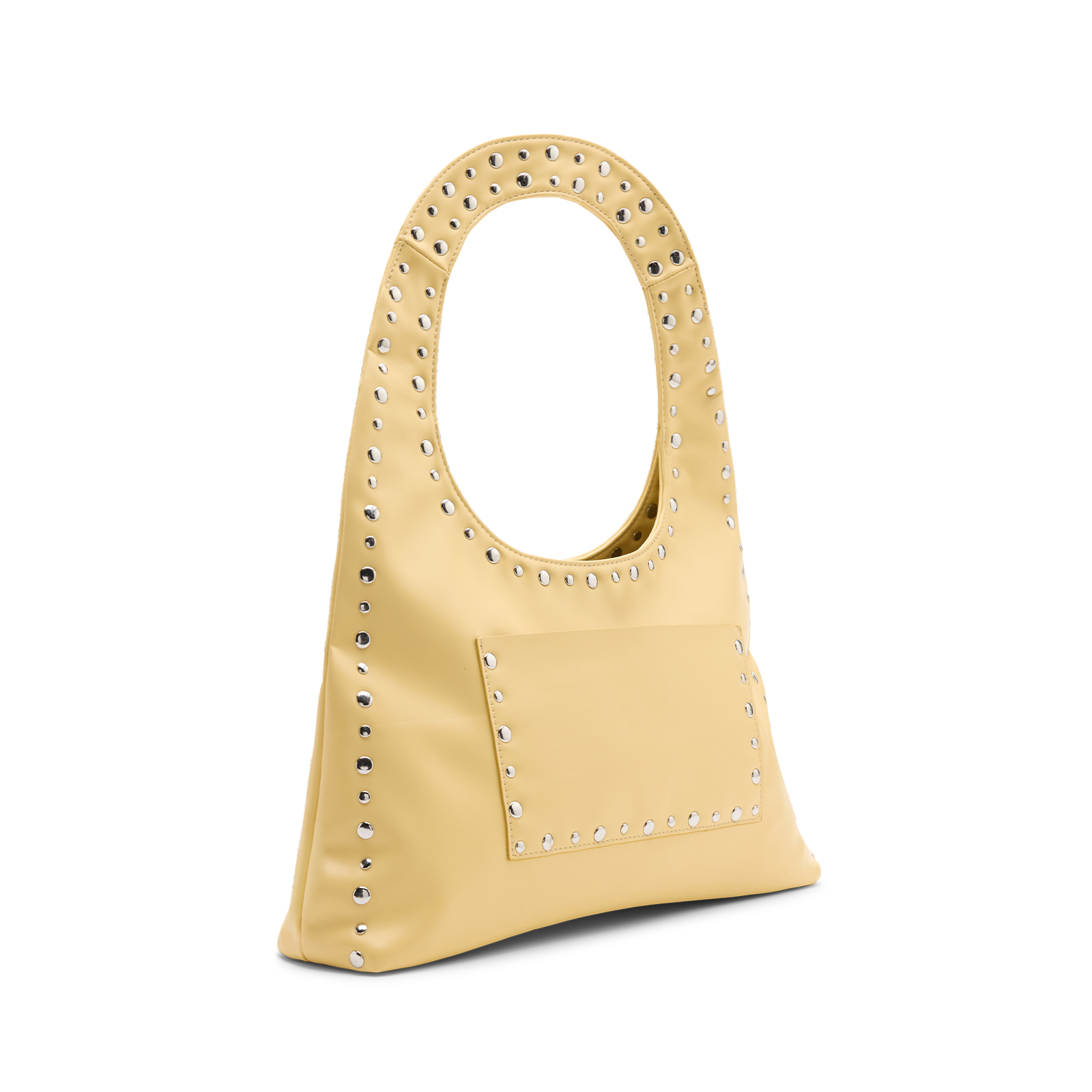 Gele handtas met zilveren studs