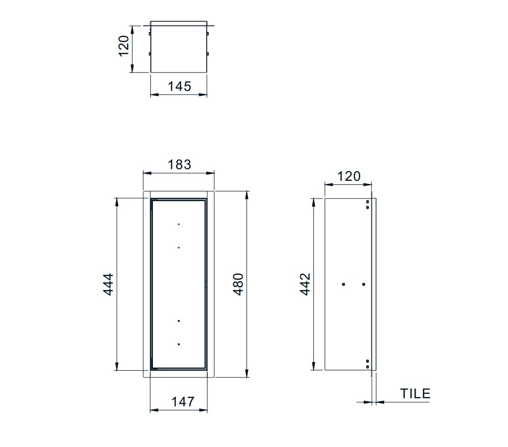 Saniclear Hide inbouw toiletborstel mat zwart
