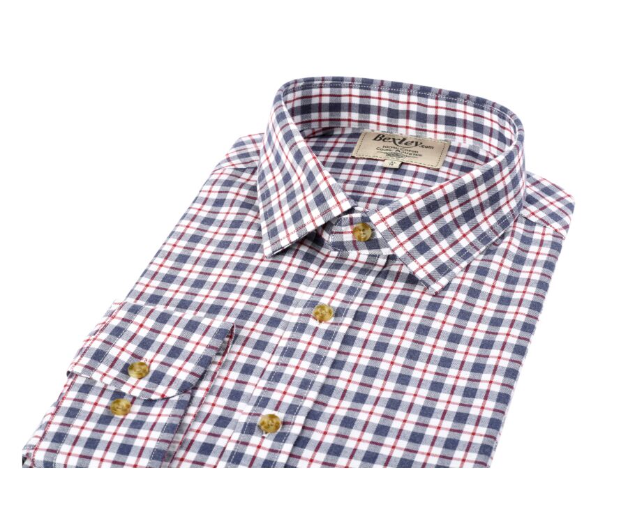 Chemise flanelle à carreaux bleus et rouges - EDMOND