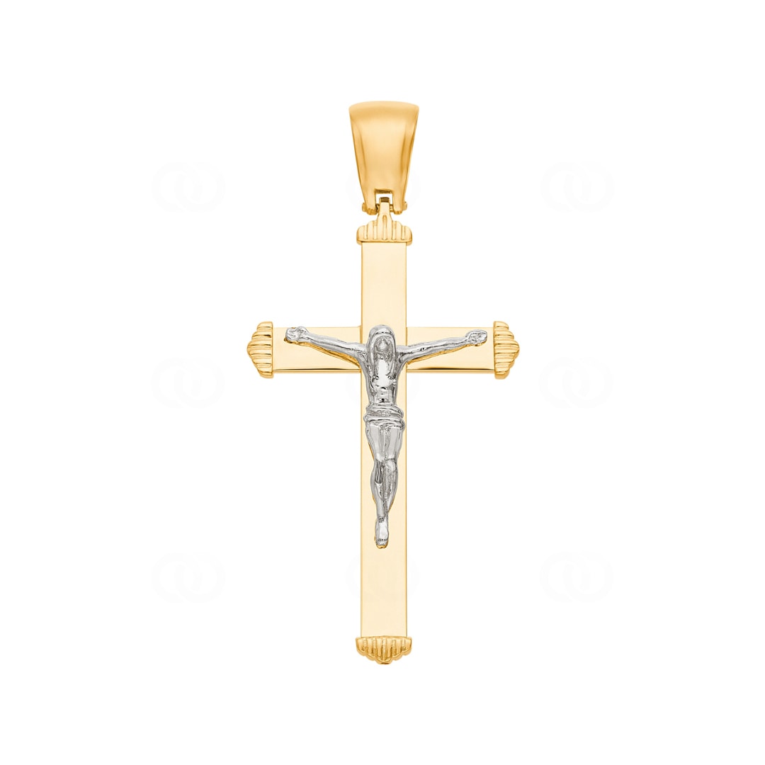 Anhänger 750/18 K Gelbgold Kreuz mit Jesus 62 x 30mm