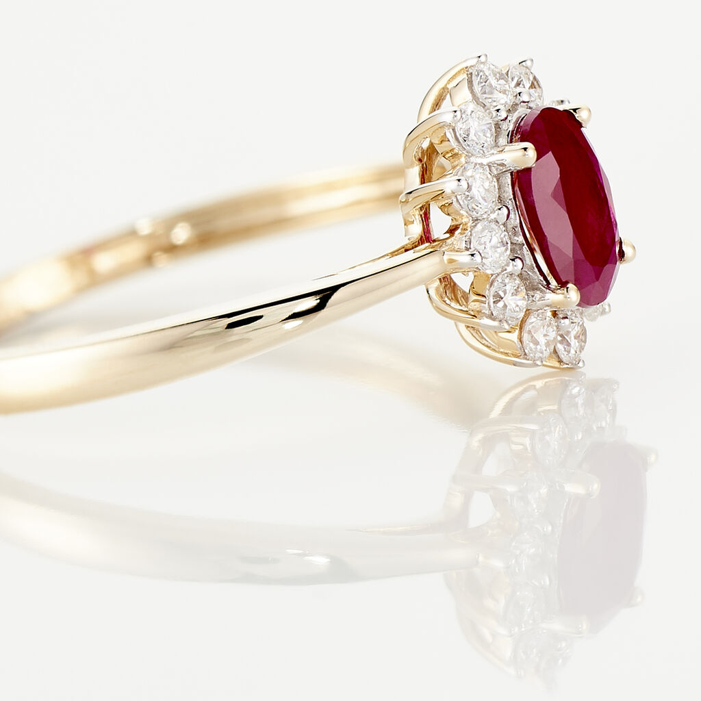 Bague Vladimir Or Jaune Rubis Et Diamant