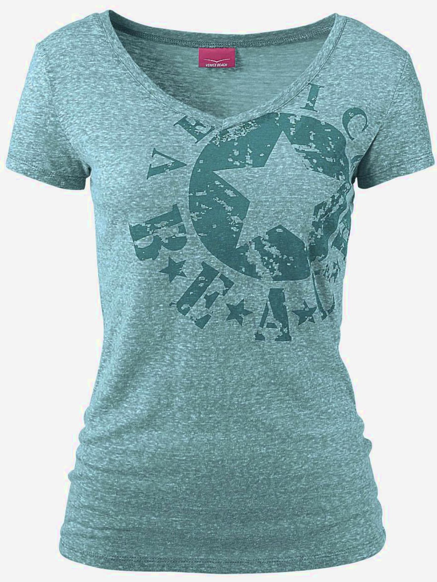 T-shirt de plage imprimé devant sur le côté pour un look vintage tendance