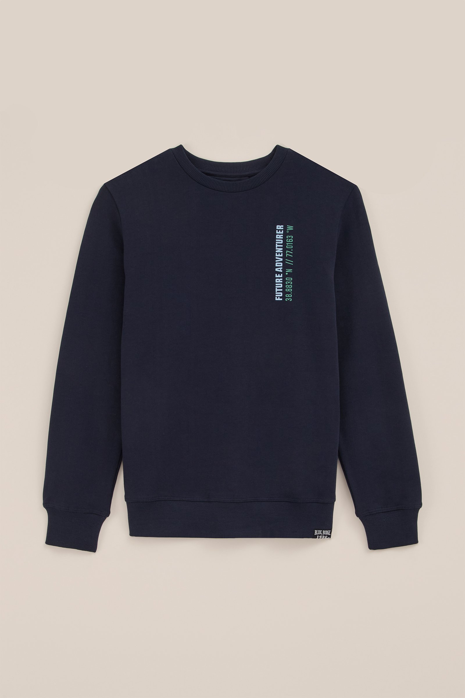 Jongens sweater met opdruk Blue Ridge Donkerblauw