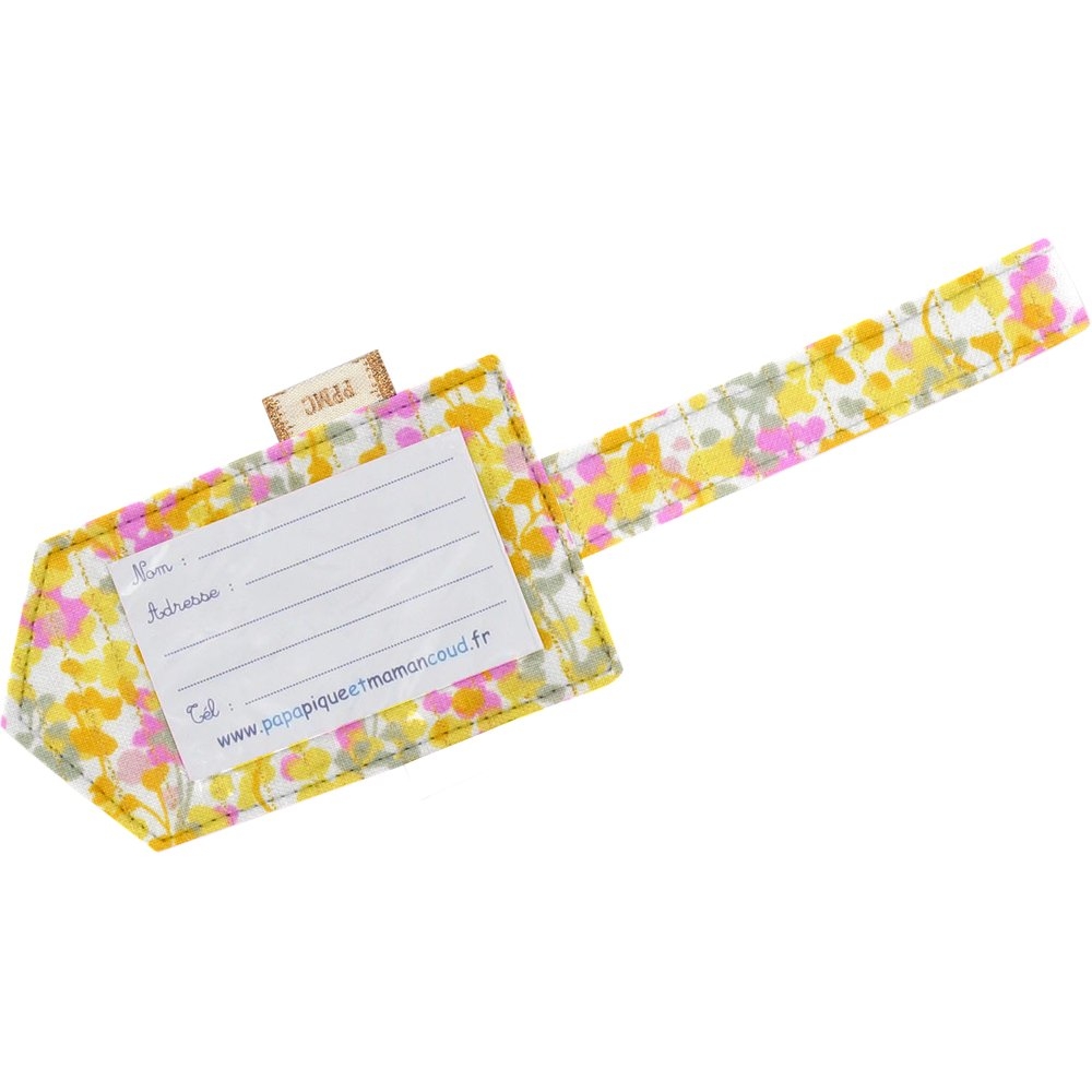 Etiquette Bagage Mimosa Jaune Rose