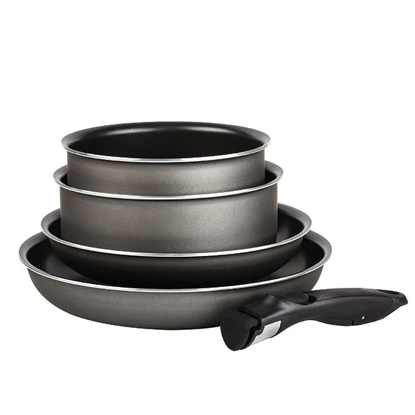 Set 2 poêles et 2 casseroles anti-adhésives Délice et manche amovible