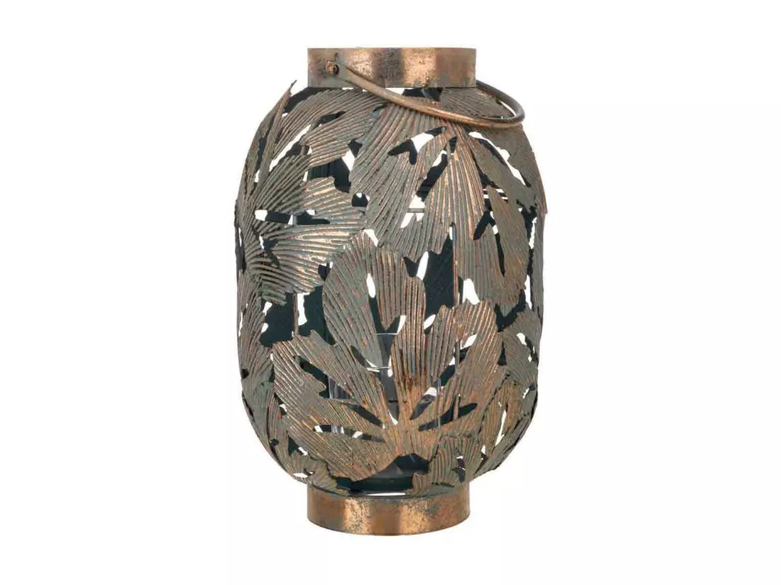 Bougeoir en métal doré 24x24x37h