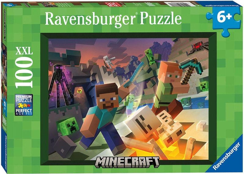 Ravensburger - Monster Minecraft - Legpuzzel - Multikleur - 100 XXL Stukjes