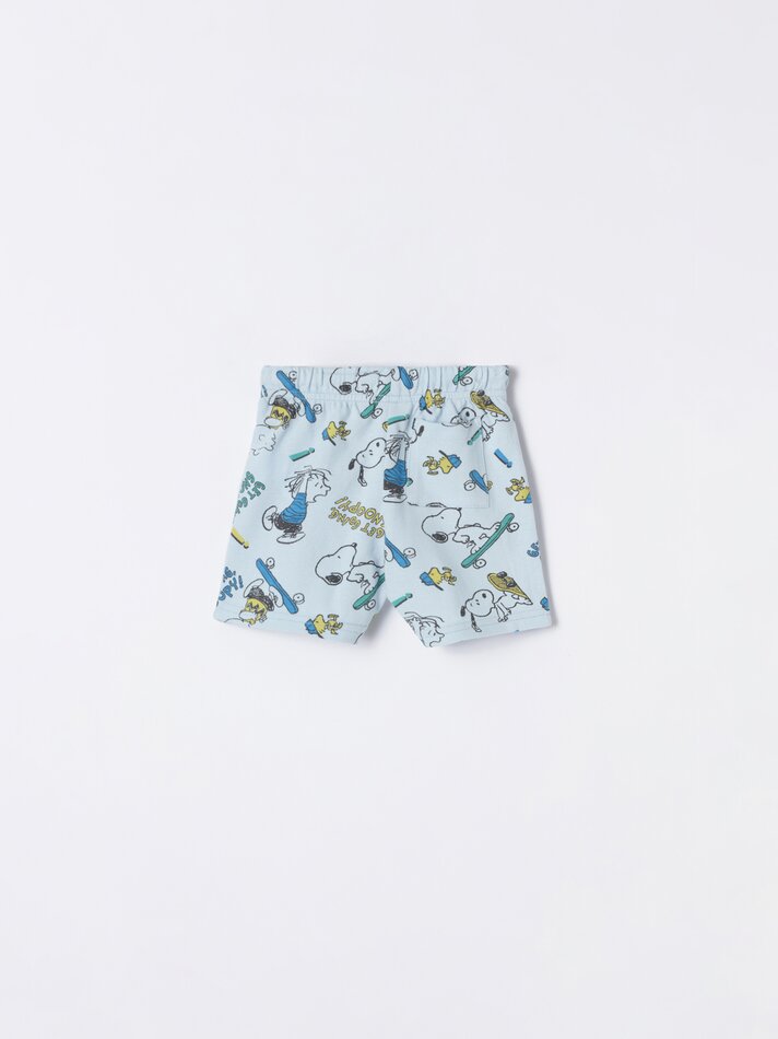 Conjunto de camisa polo e bermuda Snoopy Peanuts™ - Azul claro
