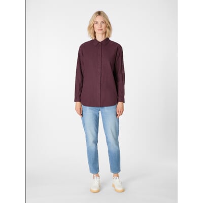 Damen-Flanellbluse, Weinrot