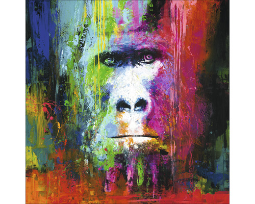 Canvas schilderij Origineel Kleurrijke Gorilla 90x90 cm