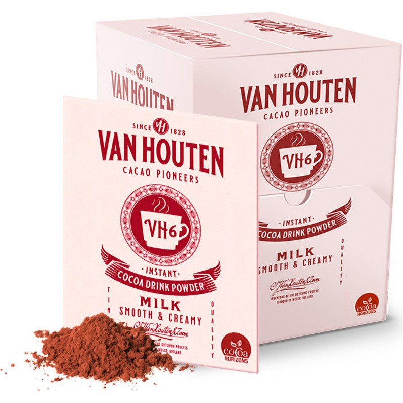 Sachets de chocolat en poudre Van Houten - Boîte de 100