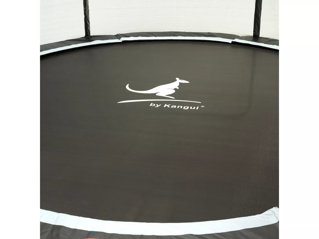 Trampoline rond Bleu Ø360cm avec filet, échelle, bâche et kit ancrage