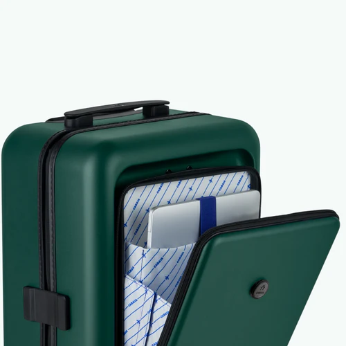 Valise rigide 4 roues PVG Pochette unie vert