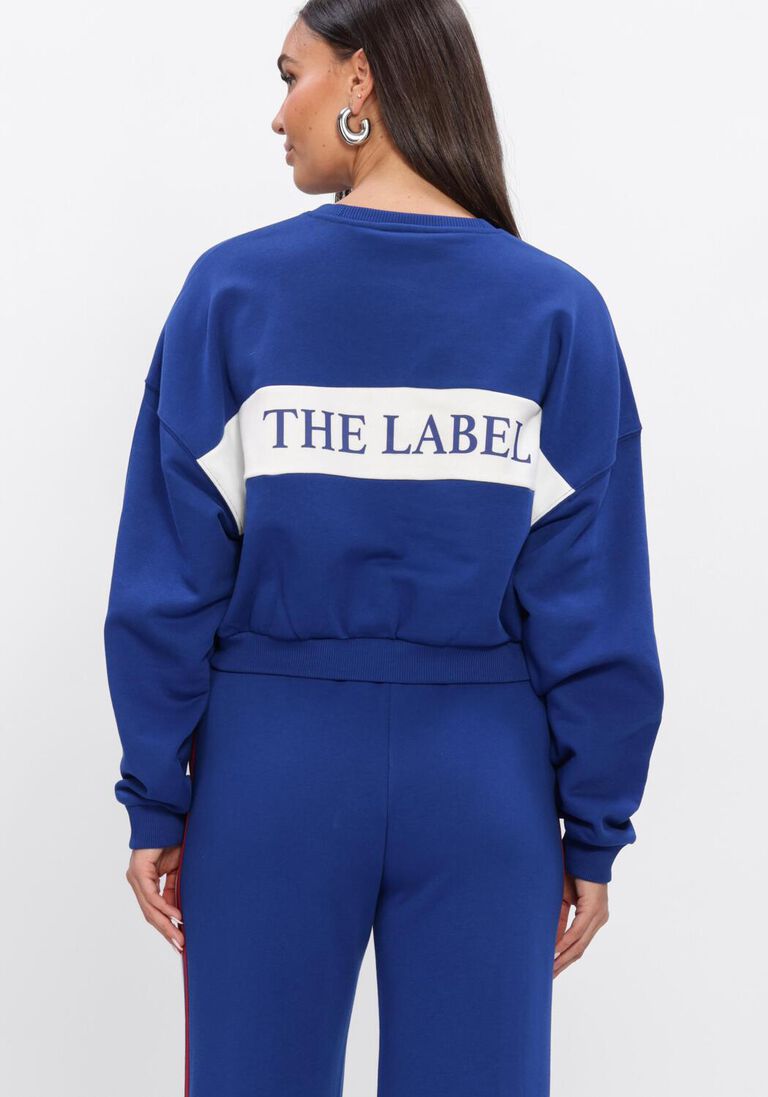 blauwe alix the label sweater ladies knitted logo tape sweater