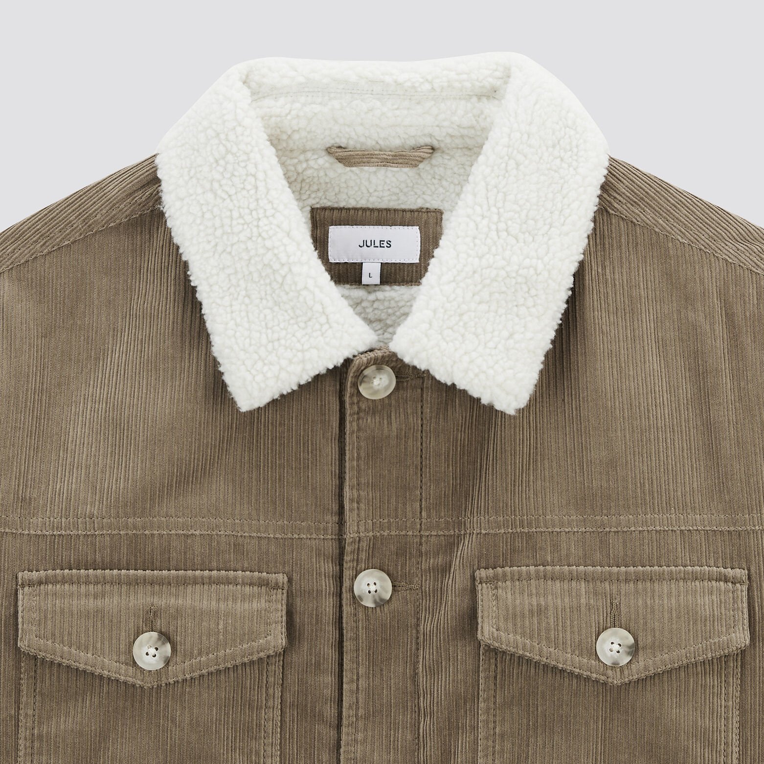 Blouson velours col chemise Beige