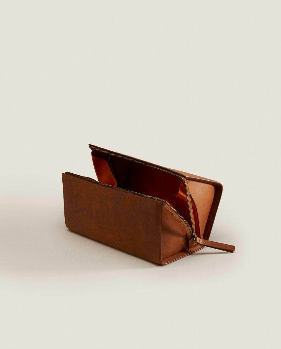 NECESSAIRE GRANDE DE COURO RÍGIDO