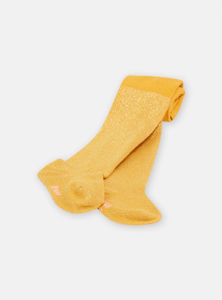 Collants jaunes en lurex bébé fille