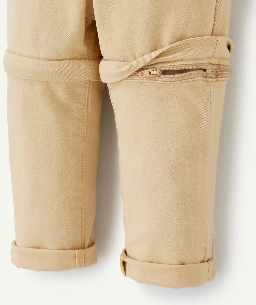 PANTALON CHINO ÉVOLUTIF BEIGE AVEC CORDONS EN FIBRES RECYCLÉES