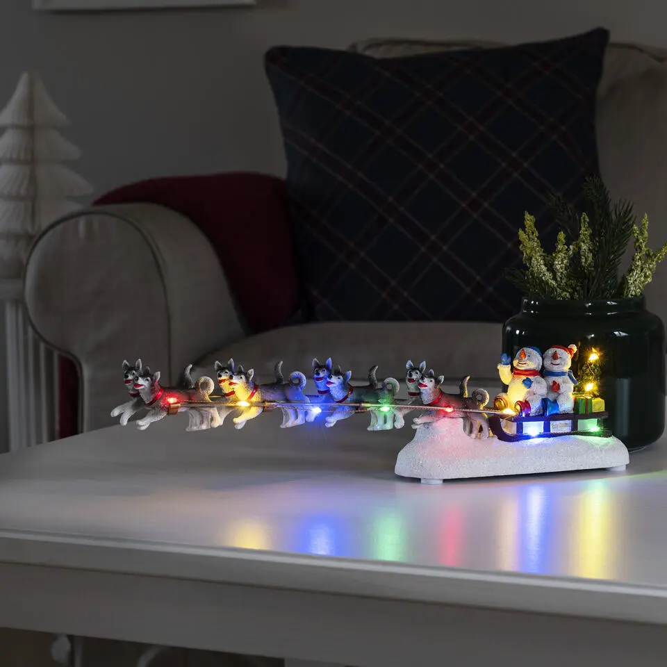 Konstsmide Kerstman in slee beeldje - met verlichting - 37,5 cm