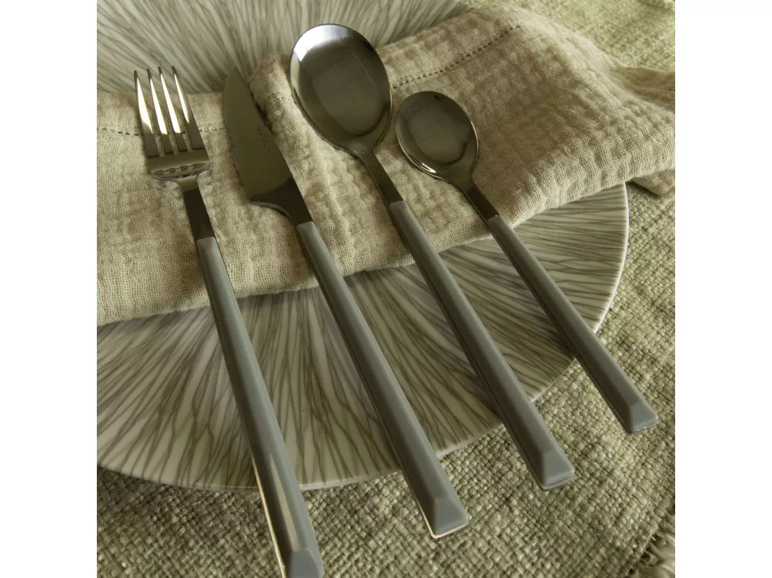 Novastyl - Lot 6 Cuilleres A Cafe Colorama 16.5cm En Acier Inoxydable Gris