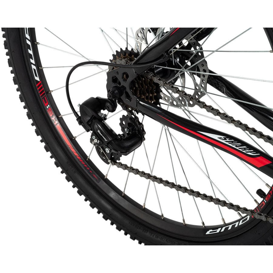 KS Cycling Mountainbike Hardtail 26 Zoll Sharp schwarz-rot schwarz-rot