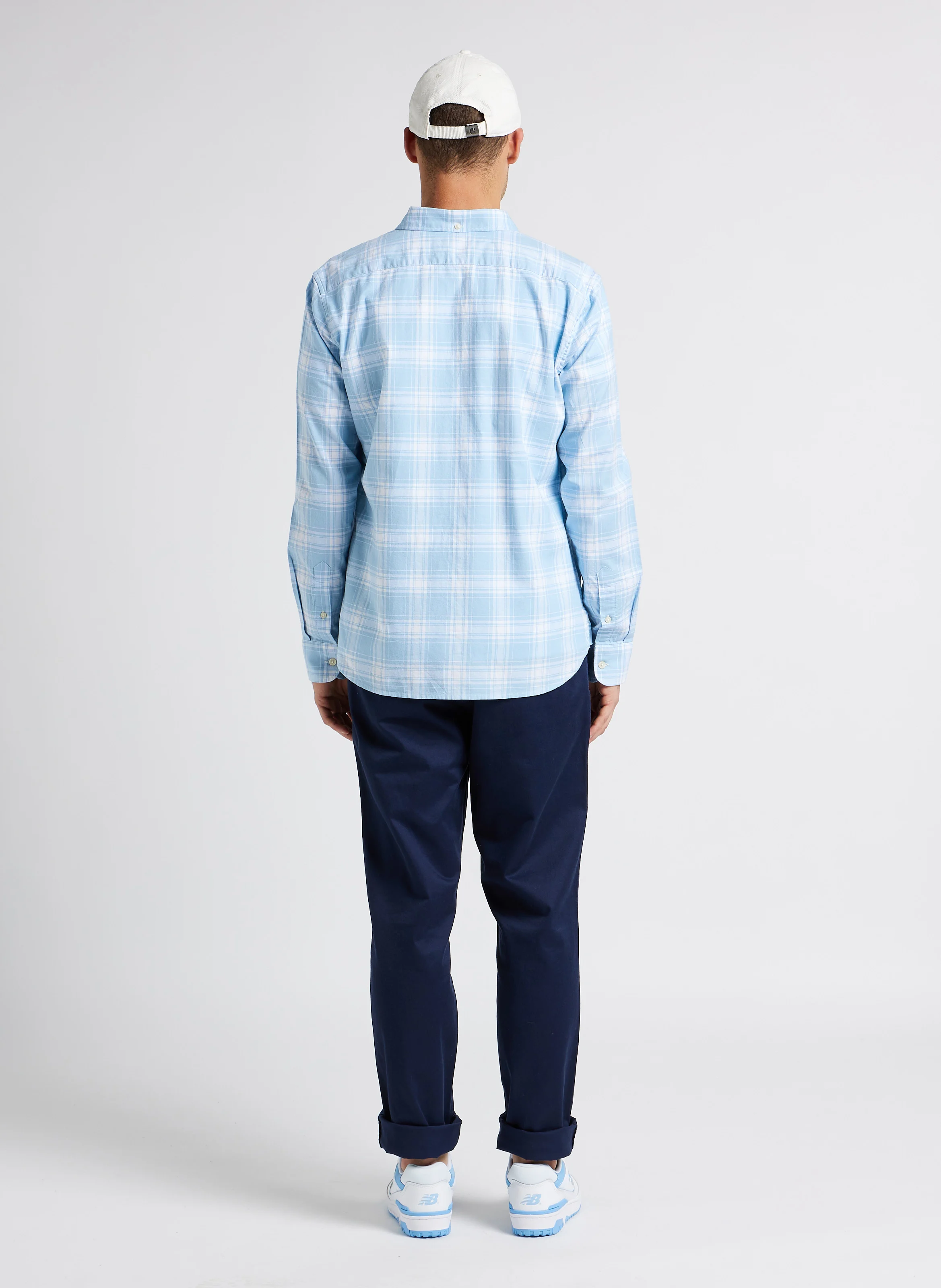 Pantalon chino slim-fit en coton stretch | Bleu