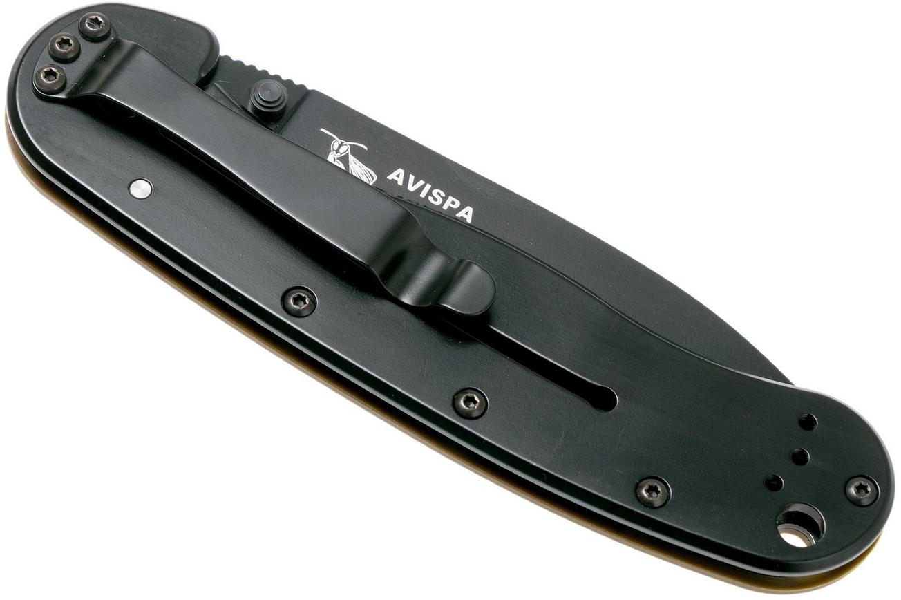 ESEE Avispa zakmes, black D2 blade, Coyote Brown handle BRK1302CBB