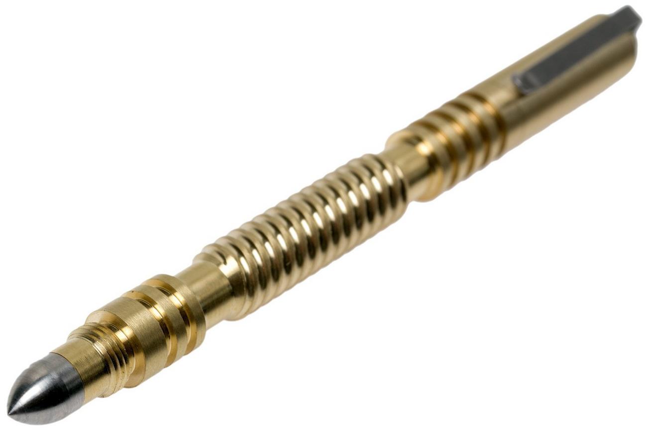 Rick Hinderer Spiral Investigator Pen Brass, tactische pen