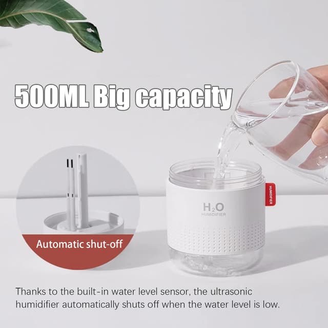 Ultralydsfugter 500 ml med LED-belysning