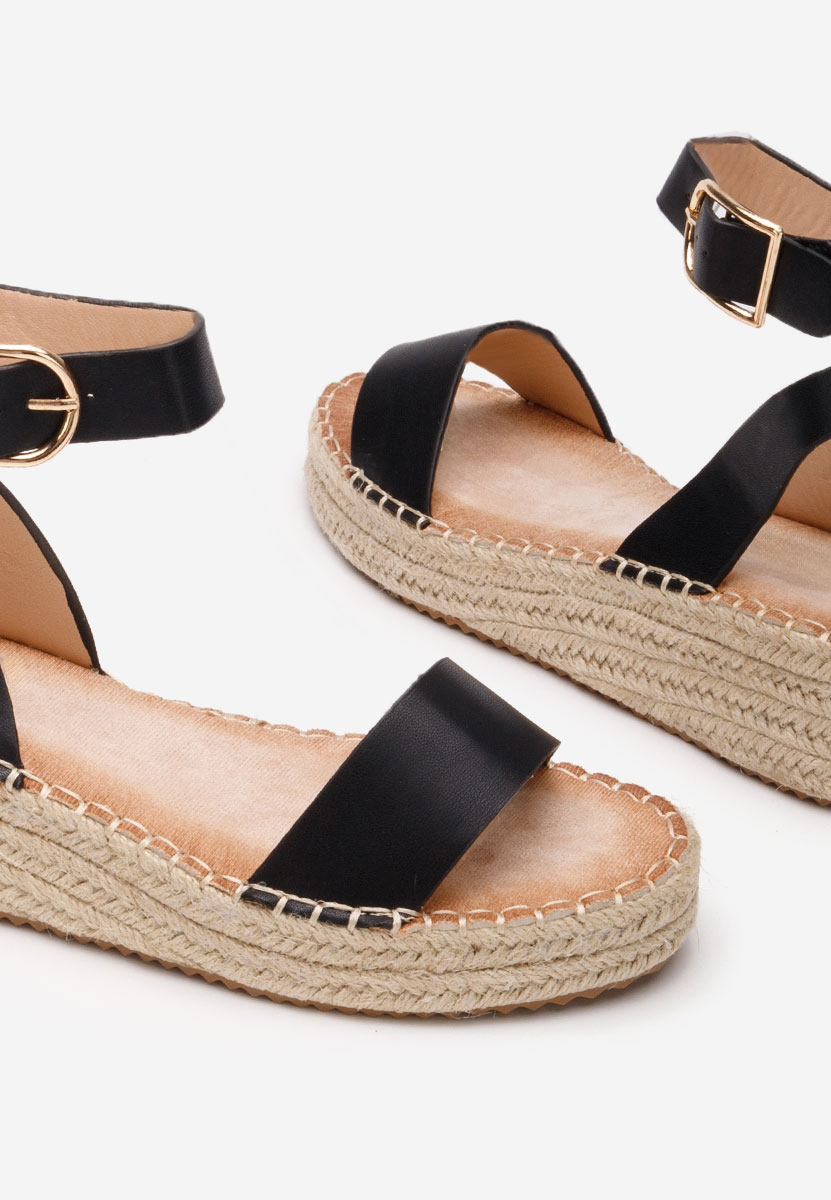 Sandales type espadrilles noires Veldia