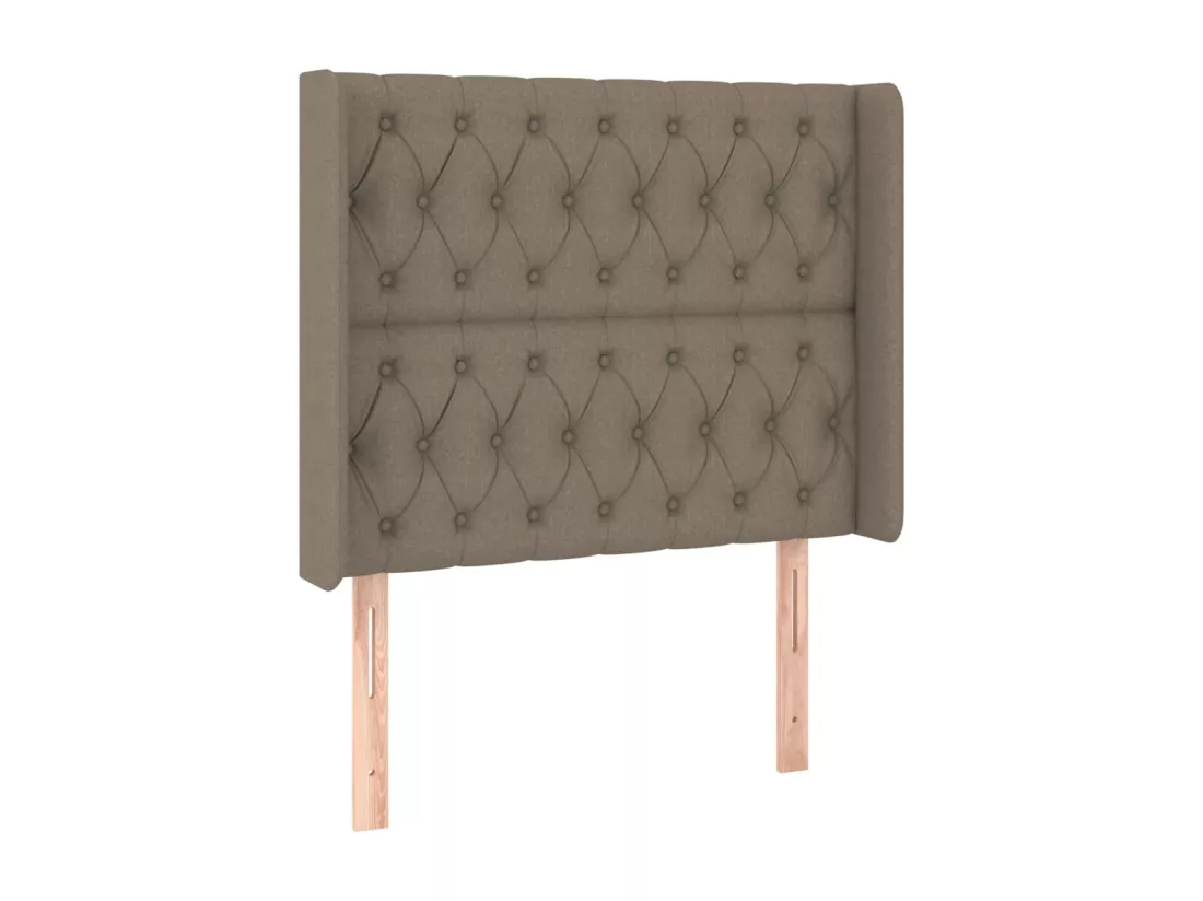 Sommier tapissier avec matelas et LED Taupe 90x190 cm Tissu