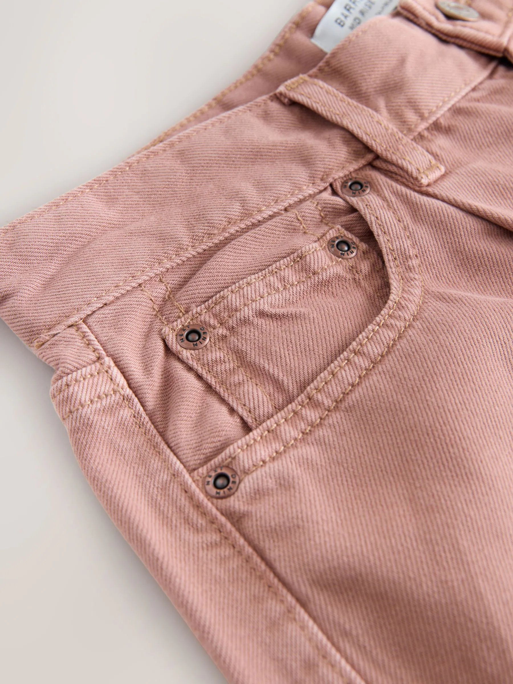 Framboosroze - Cropped Barrel jeans met ronde pijpen