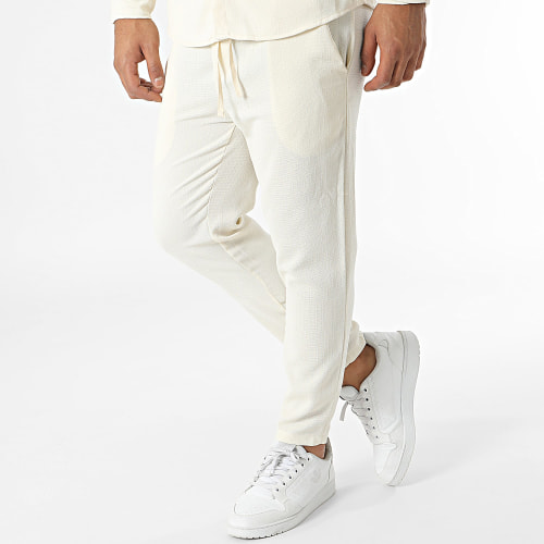 Ensemble Chemise Manches Longues Et Pantalon Jogging Ecru