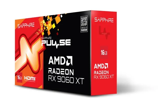 Sapphire Pulse Radeon RX 9060 XT 16GB - Grafikkort - Radeon RX 9060 XT - 16 GB GDDR6 - PCIe 5.0 x16 - DisplayPort, 2 x HDMI - boks