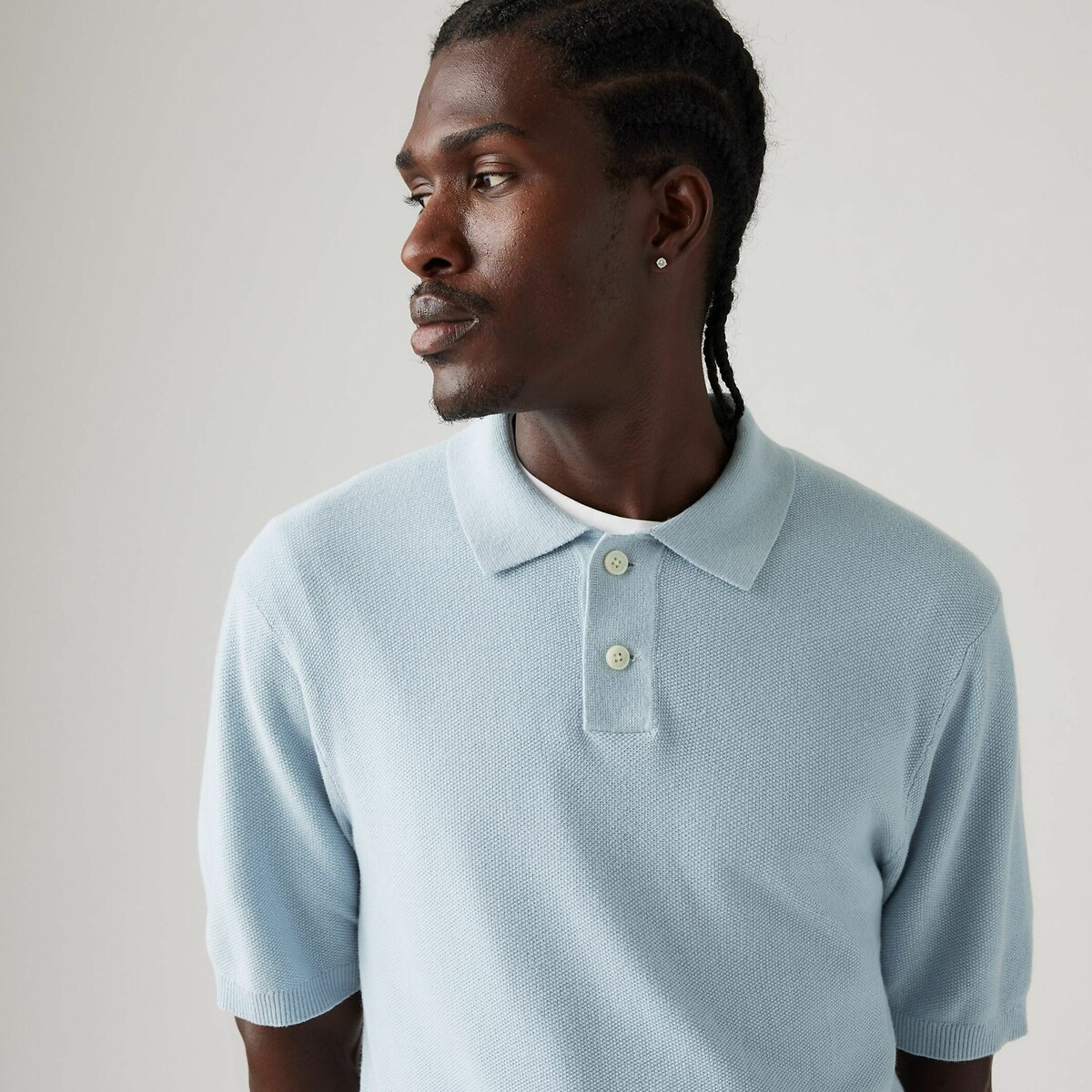 Camisa polo de malha Levi's, feita de algodão e linho.